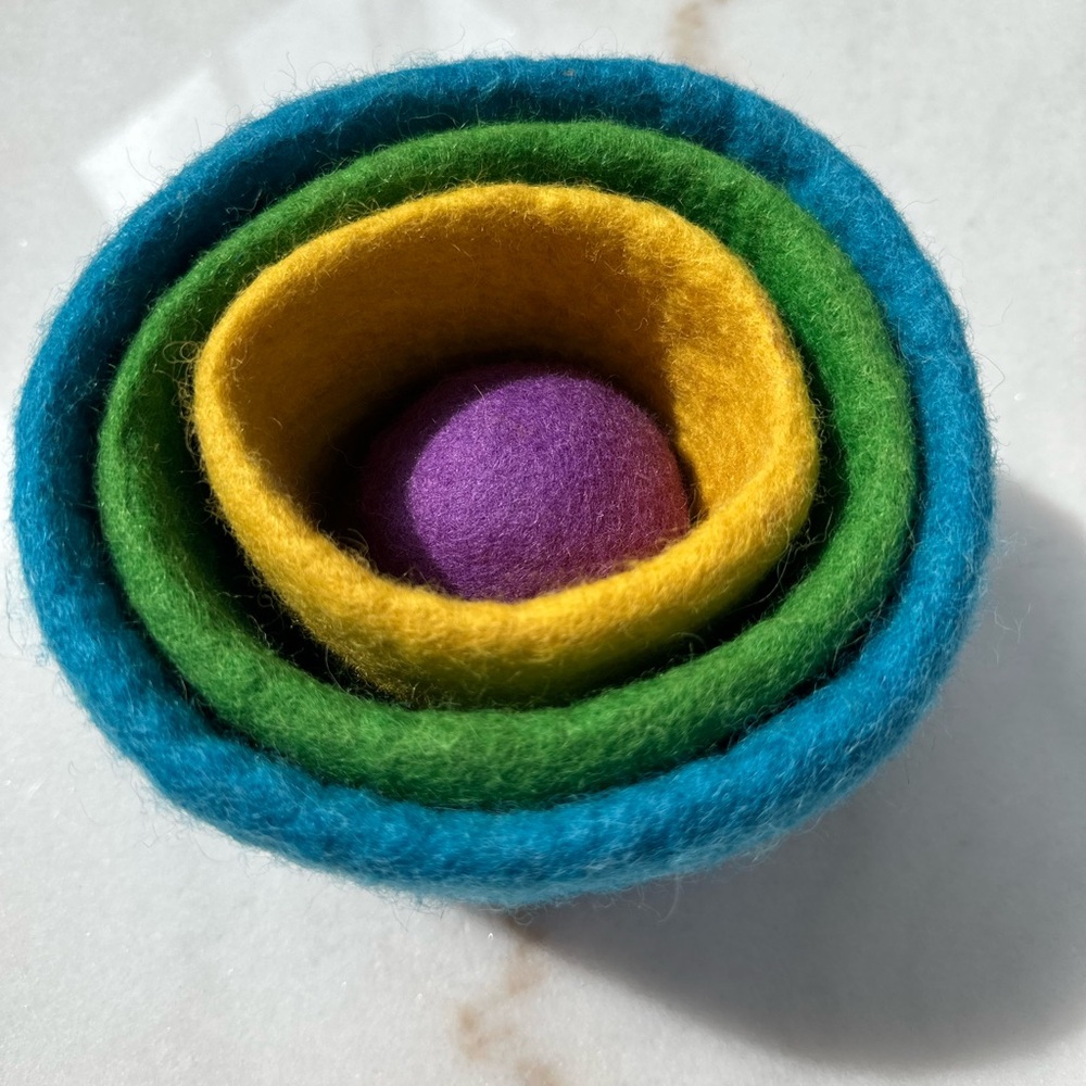 Lovevery Felt Nesting Bowls Baskets and Ball